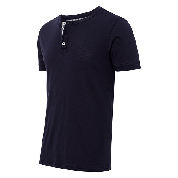 Navy Henley Tailored Tee